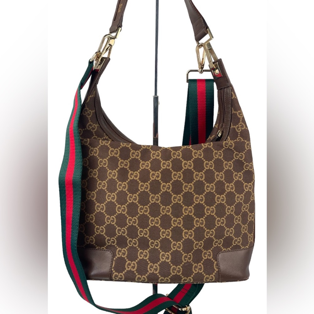 🔥 $409 GUCCI GG LOGO CANVAS SHOULDER BAG